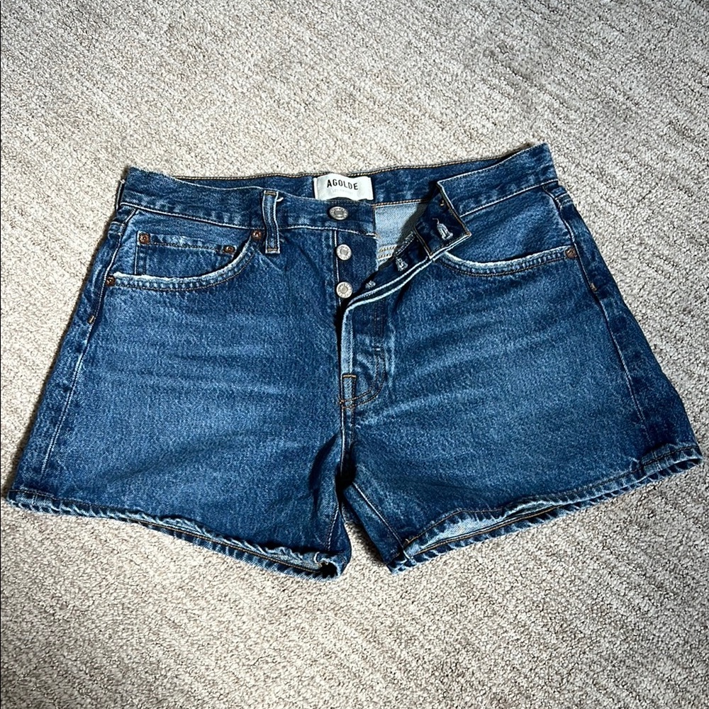 Agolde Parker Long Shorts in Enamour, Size 27